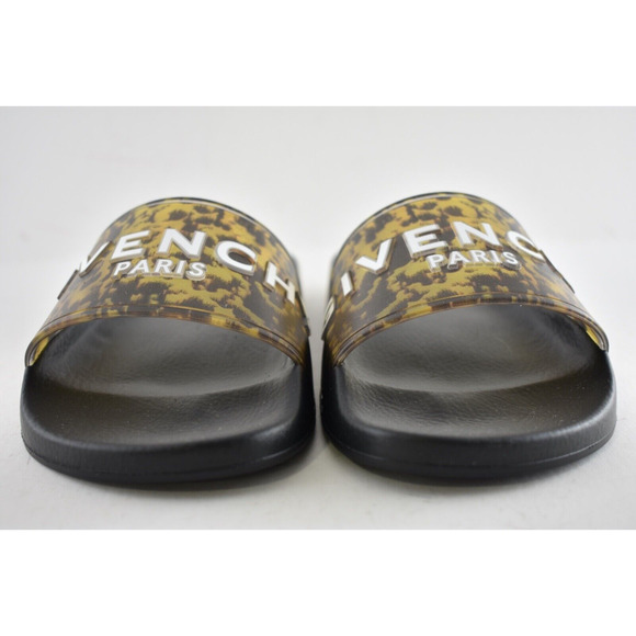 Givenchy Marble Effect Black Yellow Logo Slide On Pool Sandal Flip Flop Flat 35 - Picture 6 of 12